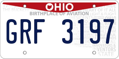 OH license plate GRF3197