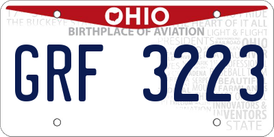OH license plate GRF3223