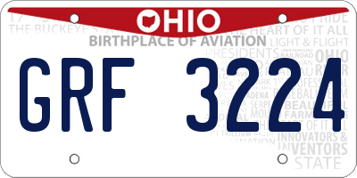 OH license plate GRF3224