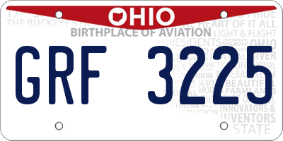 OH license plate GRF3225