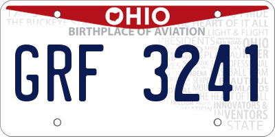 OH license plate GRF3241
