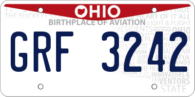 OH license plate GRF3242