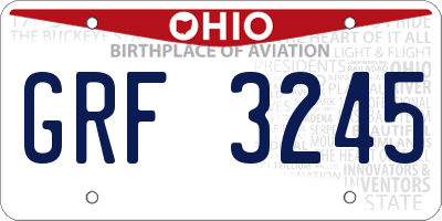 OH license plate GRF3245