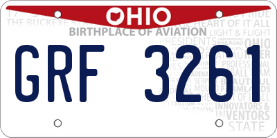 OH license plate GRF3261