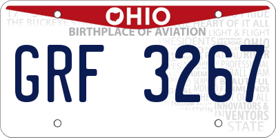 OH license plate GRF3267