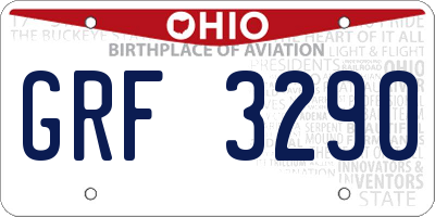 OH license plate GRF3290