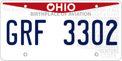 OH license plate GRF3302