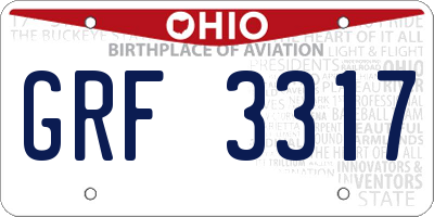 OH license plate GRF3317