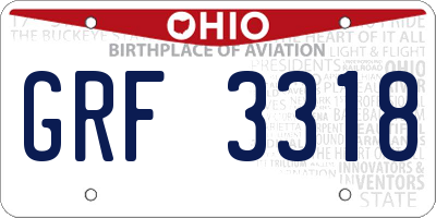 OH license plate GRF3318