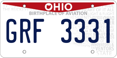 OH license plate GRF3331