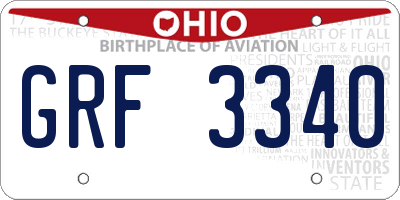 OH license plate GRF3340
