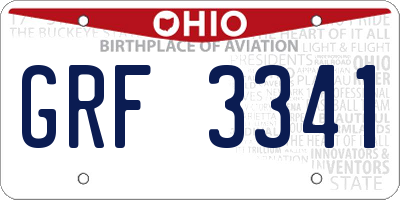 OH license plate GRF3341