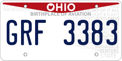 OH license plate GRF3383