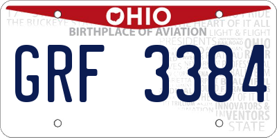 OH license plate GRF3384