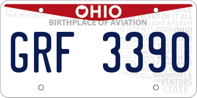 OH license plate GRF3390