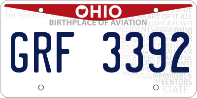 OH license plate GRF3392