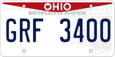 OH license plate GRF3400