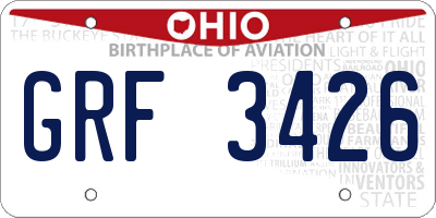 OH license plate GRF3426