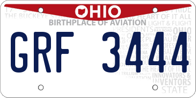 OH license plate GRF3444