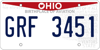 OH license plate GRF3451