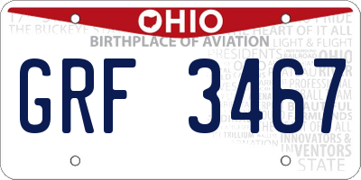 OH license plate GRF3467
