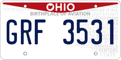 OH license plate GRF3531
