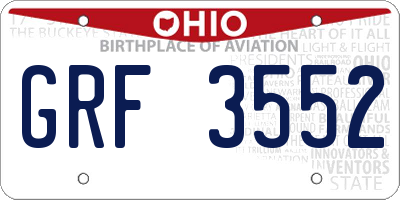 OH license plate GRF3552