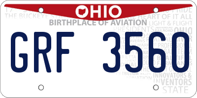 OH license plate GRF3560