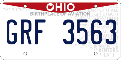 OH license plate GRF3563