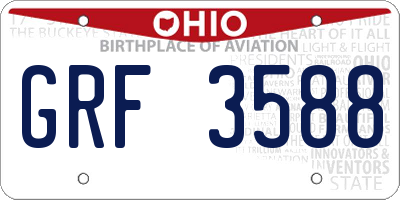 OH license plate GRF3588