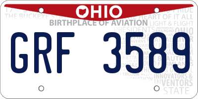OH license plate GRF3589
