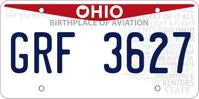 OH license plate GRF3627