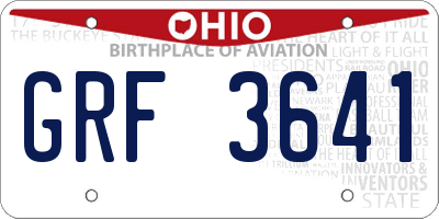 OH license plate GRF3641