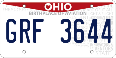 OH license plate GRF3644