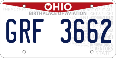 OH license plate GRF3662