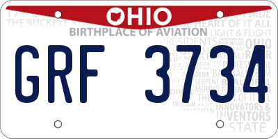 OH license plate GRF3734