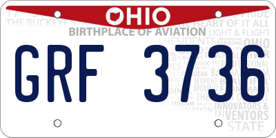 OH license plate GRF3736