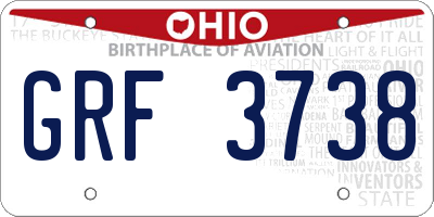 OH license plate GRF3738