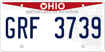 OH license plate GRF3739