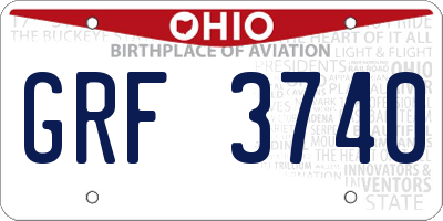 OH license plate GRF3740
