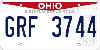 OH license plate GRF3744