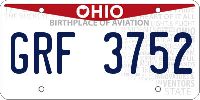 OH license plate GRF3752
