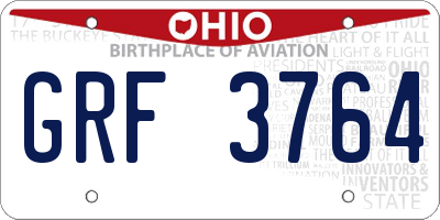 OH license plate GRF3764