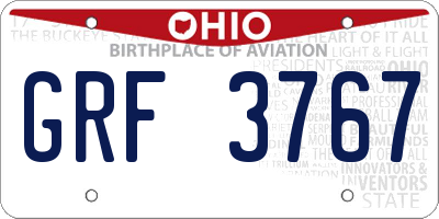 OH license plate GRF3767