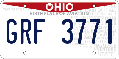 OH license plate GRF3771