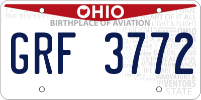 OH license plate GRF3772