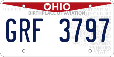 OH license plate GRF3797