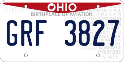 OH license plate GRF3827