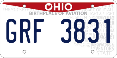 OH license plate GRF3831