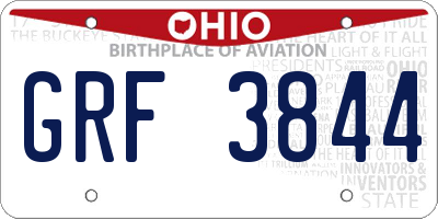OH license plate GRF3844